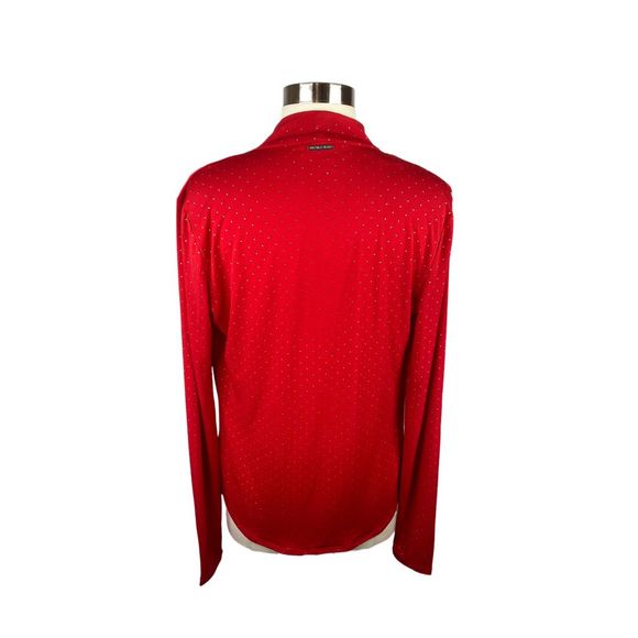MICHAEL | Michael Kors Red Cowl Neck Studded  Blouse - Size Small - Picture 2 of 3